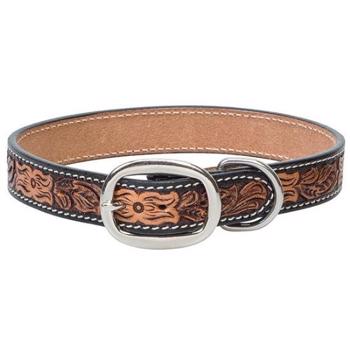 Weaver Dog - Floral Tooled Halsbånd - 1x21"